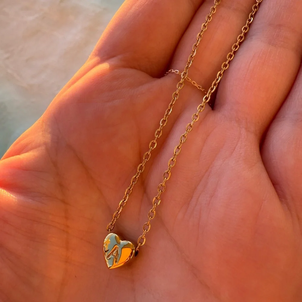 Necklace Minimalist Love Initial - A- Necklace – 18k Gold Stainless Steel